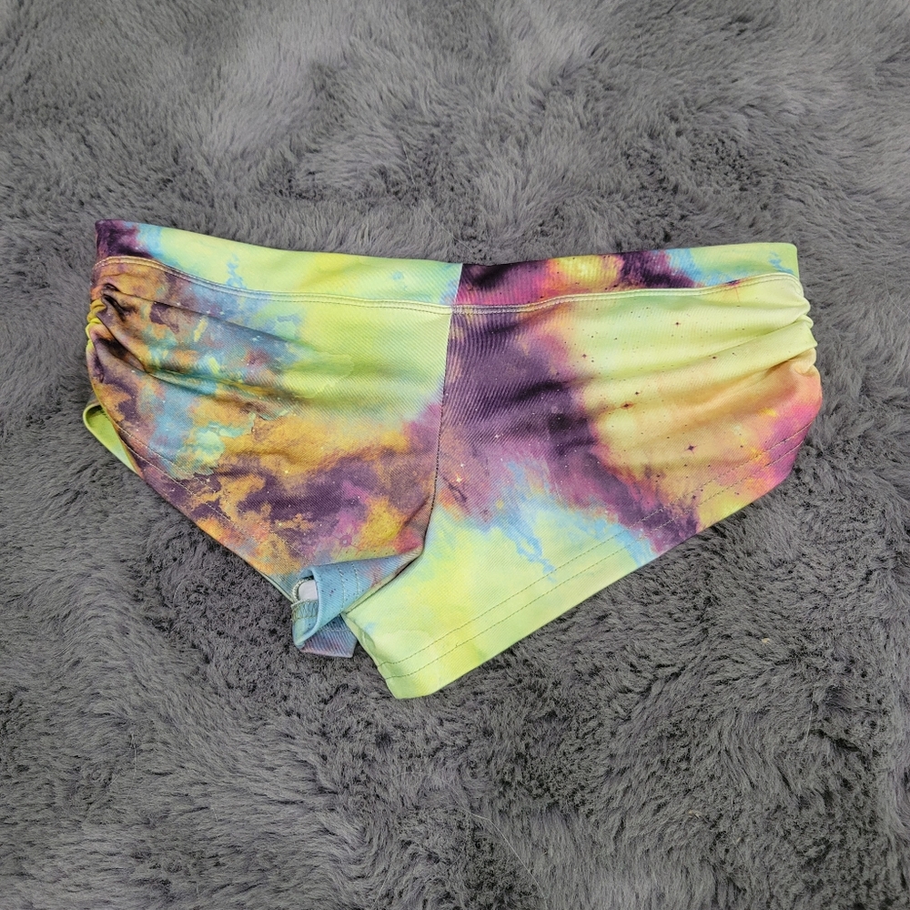 Mika yoga wear meeok hot shorts rainbow galaxy nebula cheeky bottoms small - Picture 2 of 4
